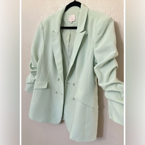 Women's Mint Green Double-Breasted Blazer - Picture 8 of 13